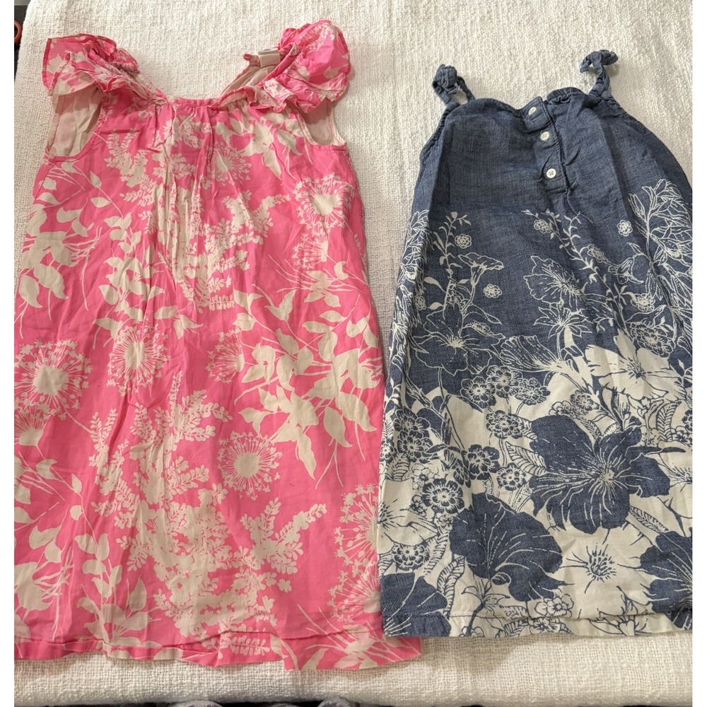 Gap Kids Girls Floral Summer Dresses Lot of 2 Pink Blue Size 5 Toddler